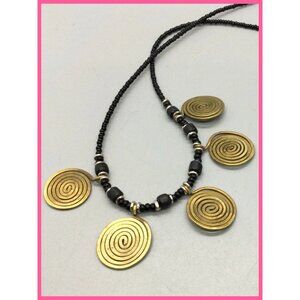 Vtg Artisan Brass Choker